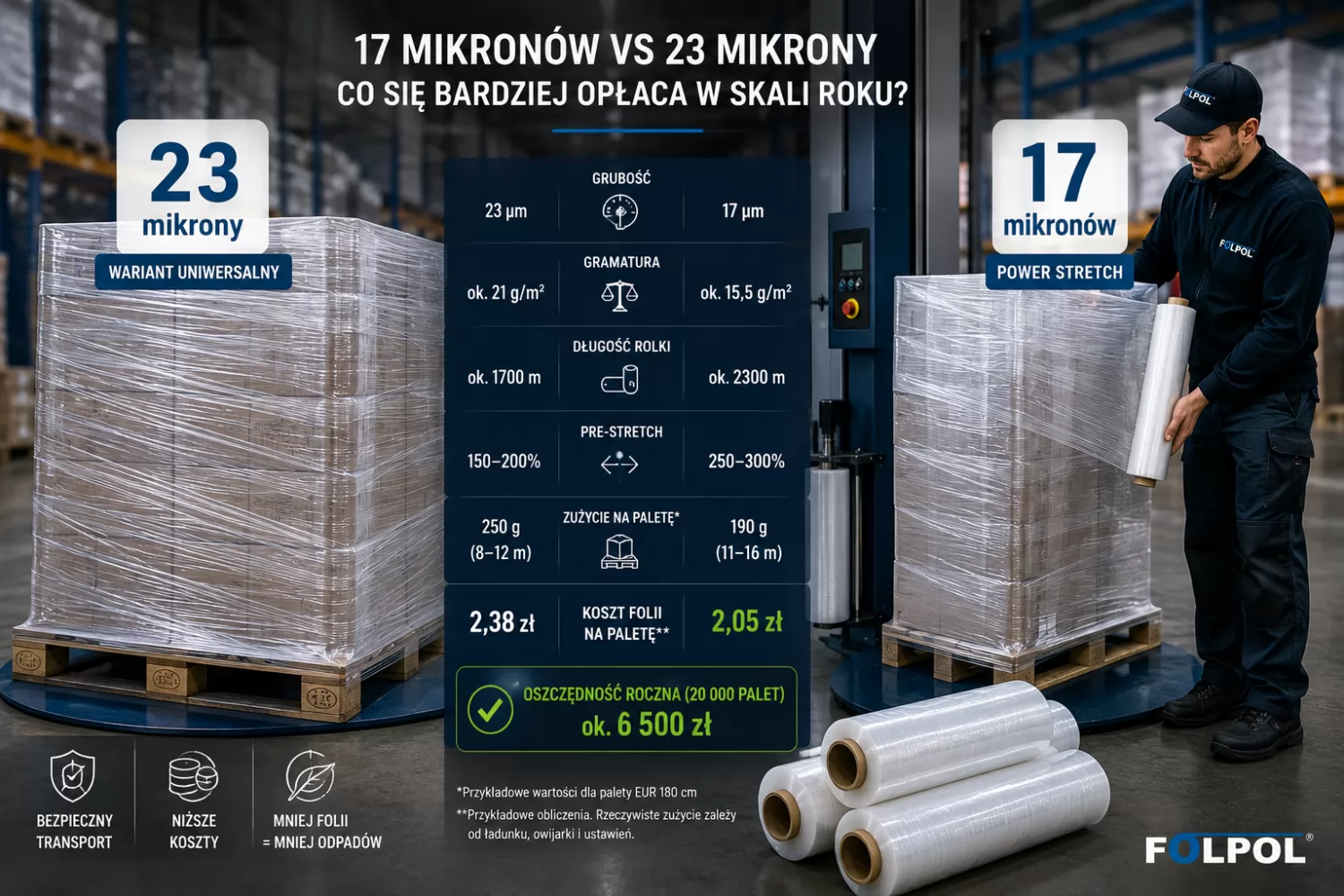 Analiza: folia 17 mikronów vs 23 mikrony w skali roku